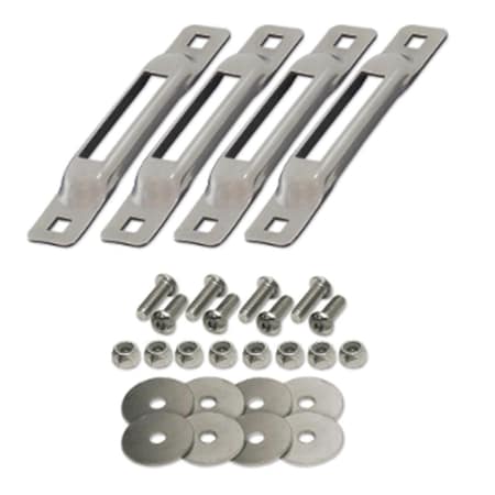 Snap-Loc E-Track Fasteners Single Strap Anchors- Stainless Steel, 4PK SLSS4FA
